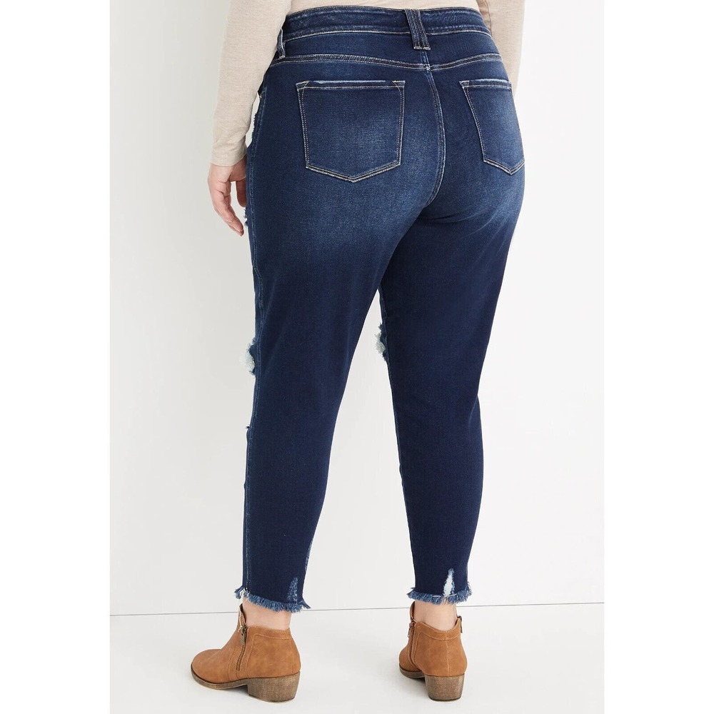 KanCan Skinny Curvy High Rise Frayed Hem Jean Blue Jeans Women's Plus Size 16 - Picture 4 of 10